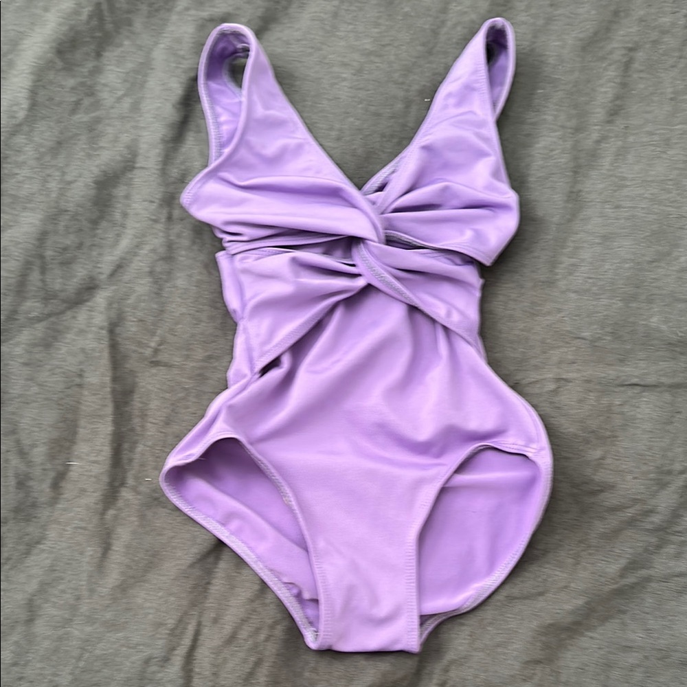 Flaunt vintage twist front lavender leotard size XXS petite